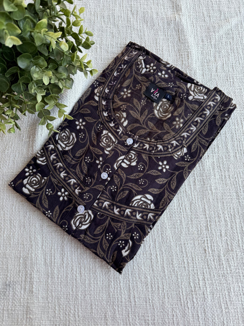 L size printed cotton nighty