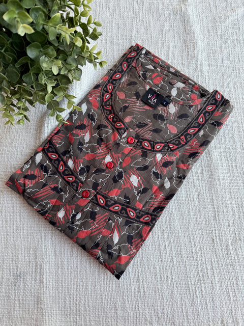 L size printed cotton nighty