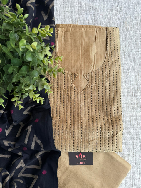 Kantha work silk cotton salwar material