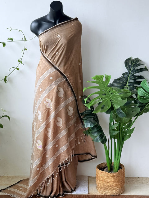 Handspun pure jamdani cotton saree