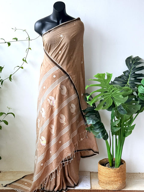 Handspun pure jamdani cotton saree