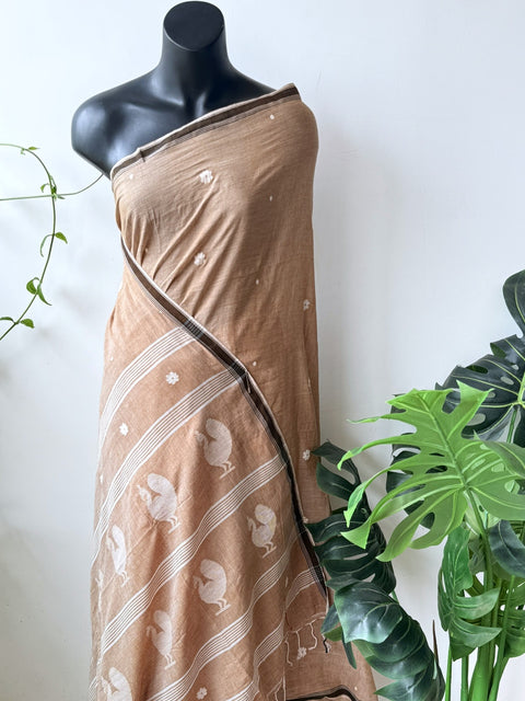 Handspun pure jamdani cotton saree