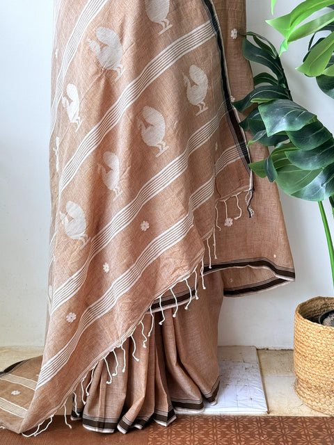 Handspun pure jamdani cotton saree