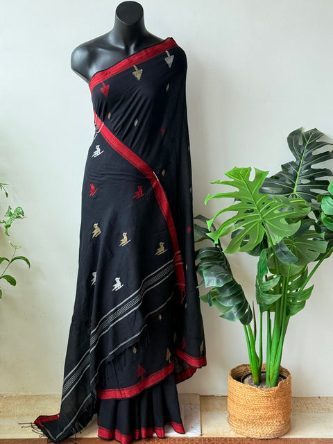Handspun pure jamdani cotton saree