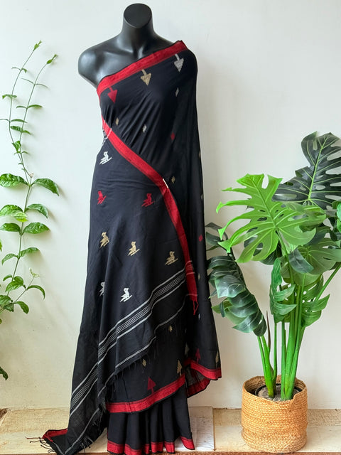 Handspun pure jamdani cotton saree
