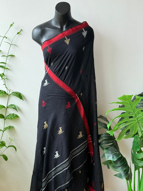 Handspun pure jamdani cotton saree