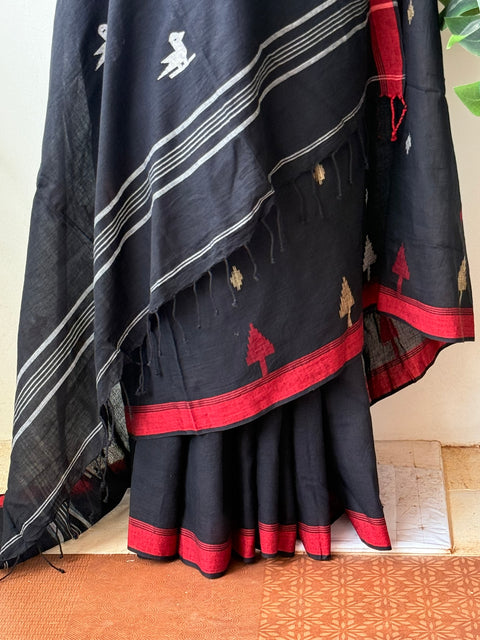 Handspun pure jamdani cotton saree