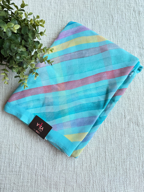 Floral printed georgette saree