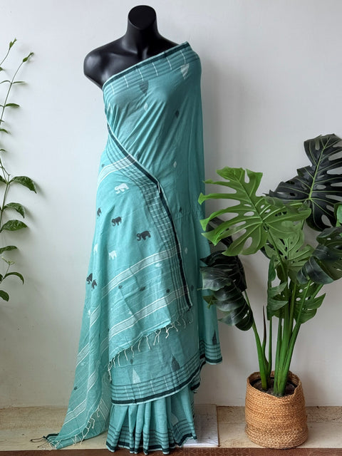 Handspun pure jamdani cotton saree