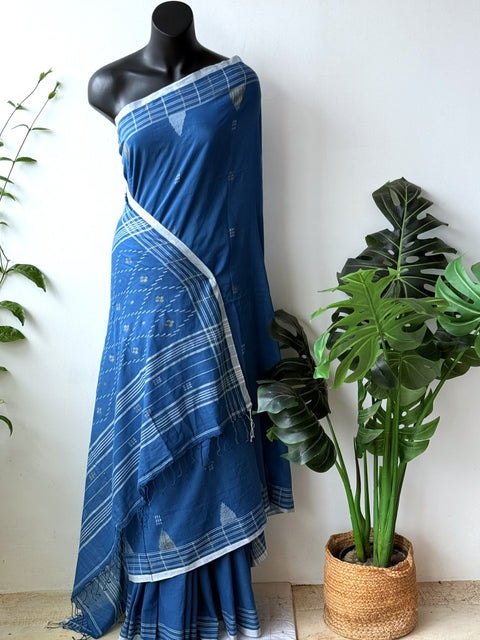 Handspun pure jamdani cotton saree