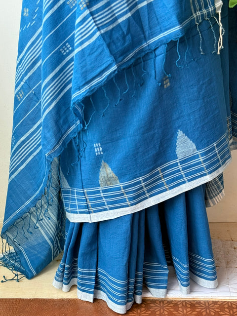 Handspun pure jamdani cotton saree