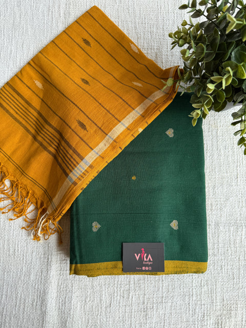 Emb Cotton suit set with jamdhani dupatta