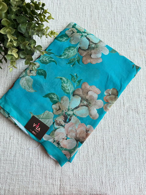 Floral printed georgette saree