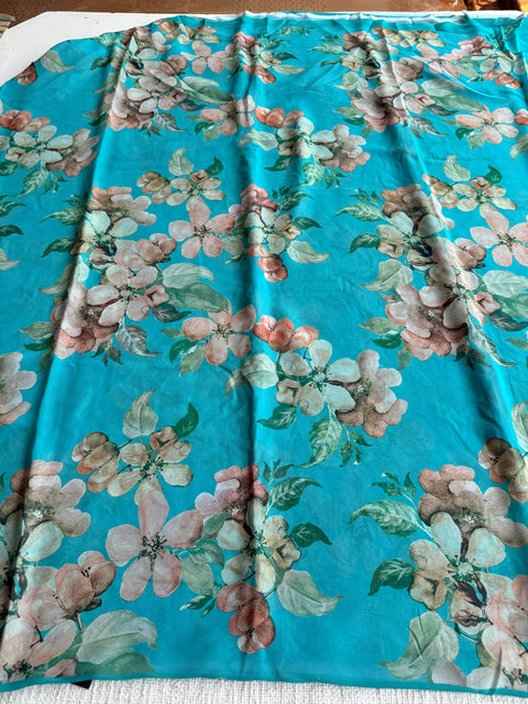Floral printed georgette saree