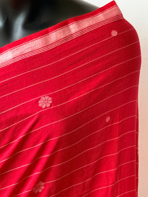 Handspun pure jamdani cotton saree