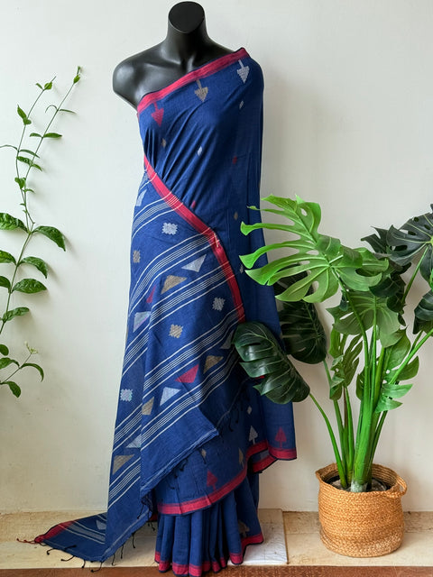 Handspun pure jamdani cotton saree