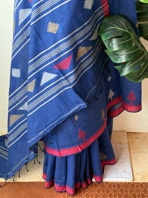 Handspun pure jamdani cotton saree