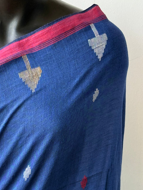 Handspun pure jamdani cotton saree