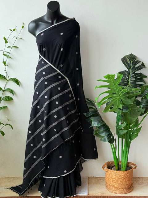 Handspun pure jamdani cotton saree