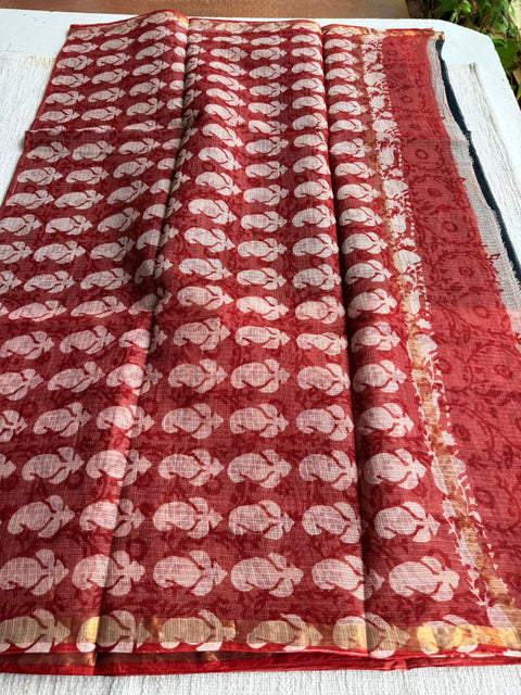 Printed kota cotton saree