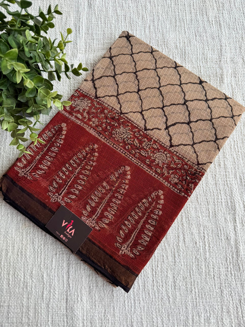 Printed kota cotton saree