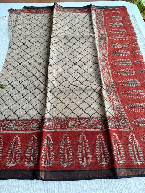 Printed kota cotton saree