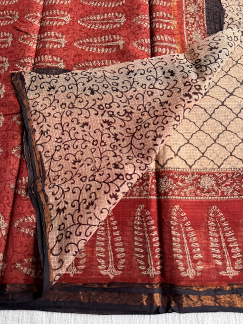 Printed kota cotton saree
