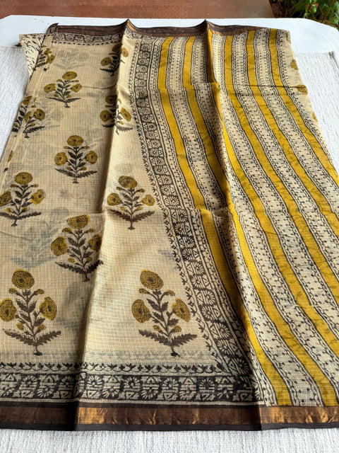 Printed kota cotton saree