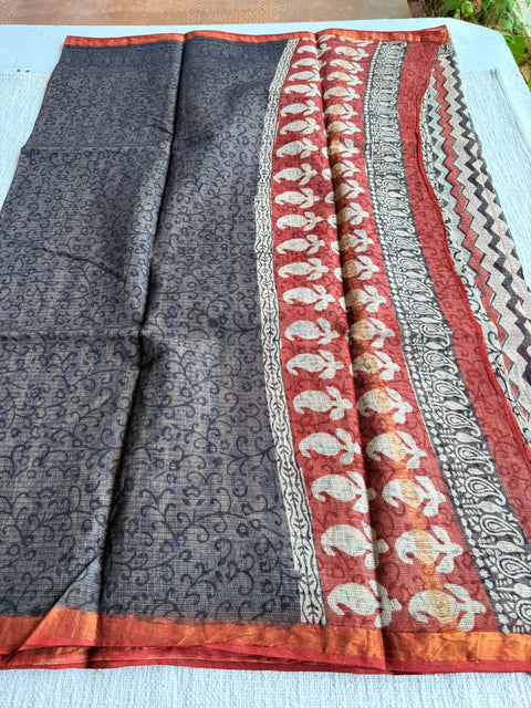 Printed kota cotton saree