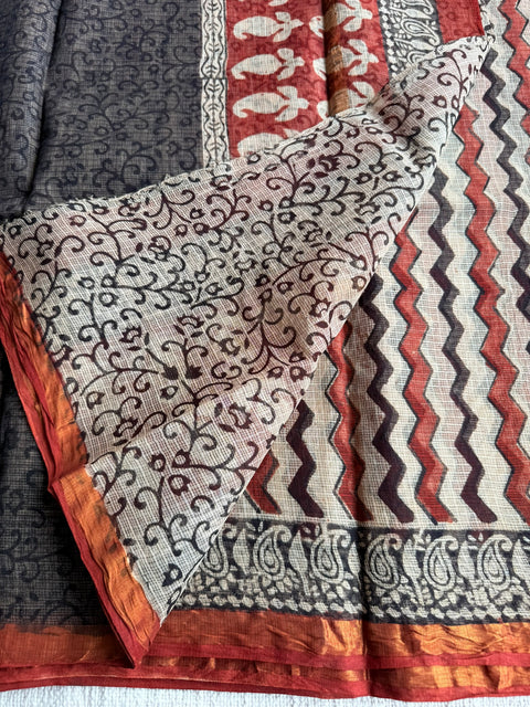 Printed kota cotton saree