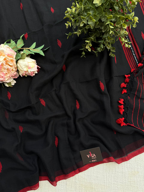 Bhutta weaving mul cotton saree