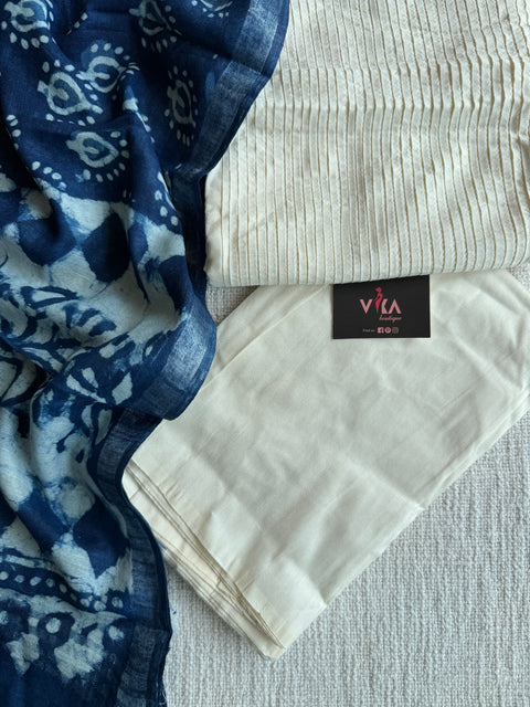 Off white Silk cotton suit set