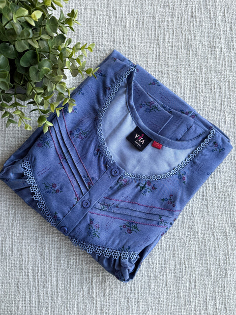 Premium Emb Tencel Denim Nighty