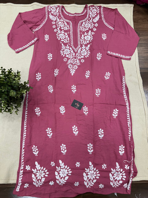 Lucknowi ready kurti - Dk Pink