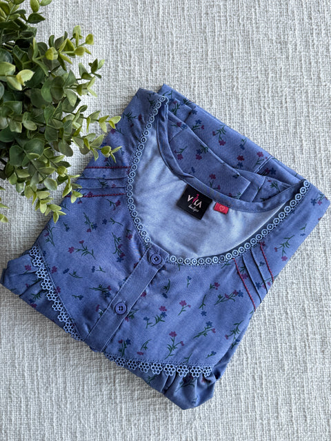 Premium Emb Tencel Denim Nighty