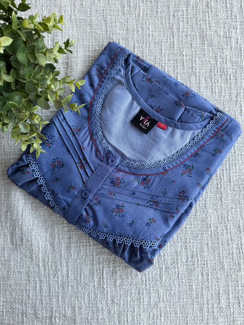 Premium Emb Tencel Denim Nighty