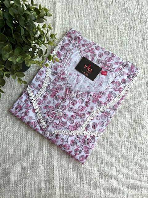 L size printed cotton nighty