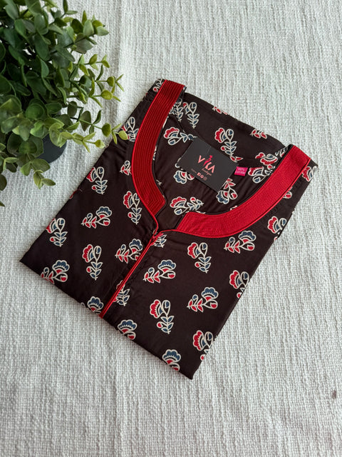 L size printed cotton nighty