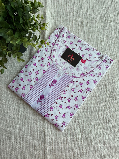 L size printed cotton nighty