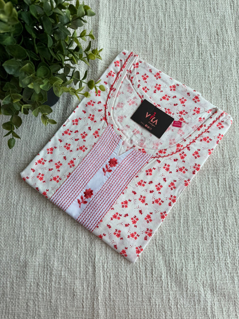 L size printed cotton nighty