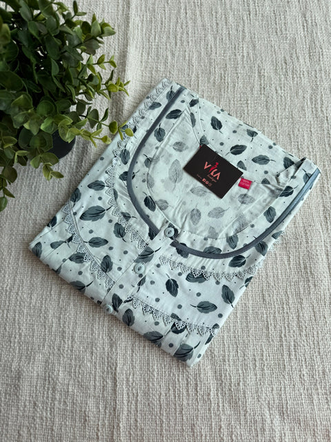 L size printed cotton nighty