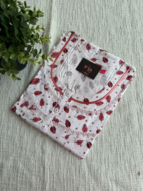 L size printed cotton nighty