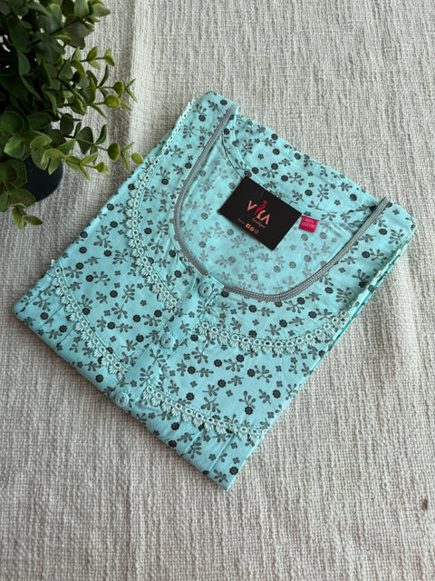 L size printed cotton nighty