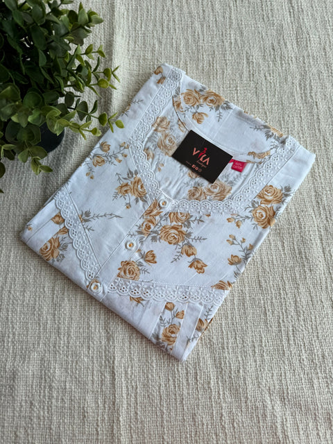 L size printed cotton nighty