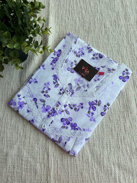 L size printed cotton nighty