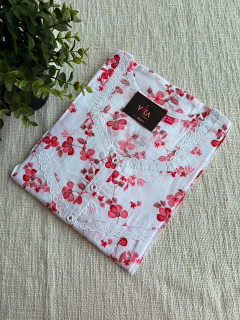 L size printed cotton nighty