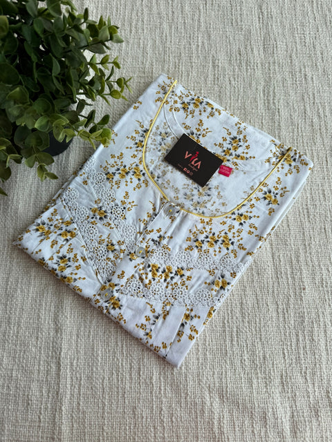L size printed cotton nighty