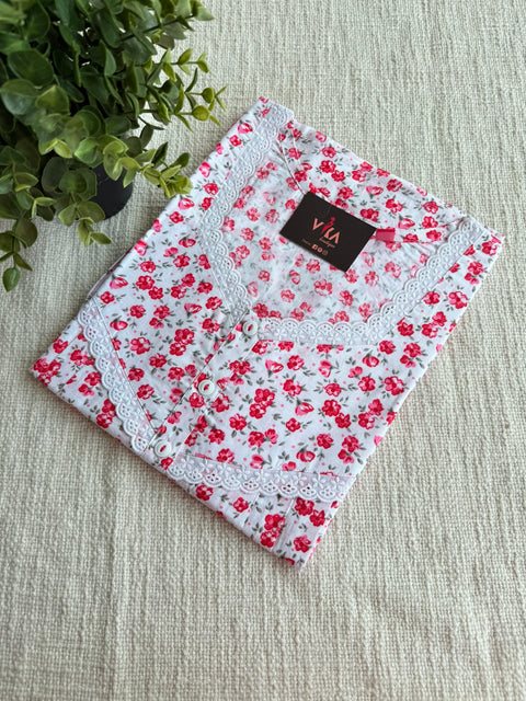 L size printed cotton nighty