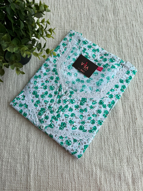 L size printed cotton nighty