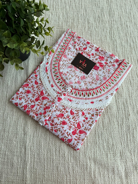 L size printed cotton nighty